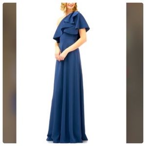 KAY UNGER NEW YORK ONE SHOULDER WEDDING GUEST DRESS / SIZE 8 /